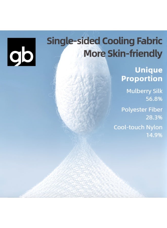 جي بي بطانية تبريد صيفية من جي بي - لحاف من مزيج الحرير البارد لمن يعانون من الحرارة أثناء النوم، لحاف برائحة الفواكه، خفيف الوزن وقابل للغسل في الغسالة، ناعم ومسامي ولطيف على البشرة، 200 × 150 سم (78.7 بوصة × 59.1 بوصة) أخضر - Image 3